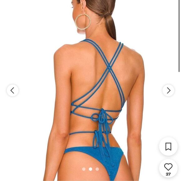 NWT H:OURS Revolve Brianna Bodysuit in Blue Small - Picture 3 of 7